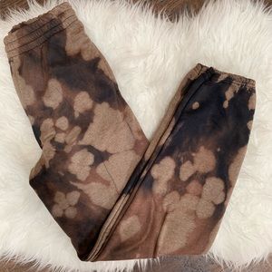 Handmade Bleach Dyed Sweat Pants Unisex